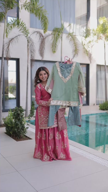 Rose Gold Radiance Kurta Bottom With Potali